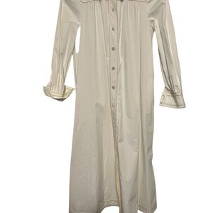 Tory Burch Elegant Cream Shirt Dress